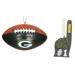 The Memory Company Green Bay Packers Football & Foam Finger Ornament Two-Pack