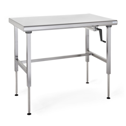 Tournus Ergonomix - manuell höhenverstellbarer Arbeitstisch auf Füßen Abmessung: 1600 x 700 x 800-1100mm Image