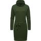 Sweatkleid RAGWEAR "Babett Dress Intl." Gr. M (38), Normalgrößen, grün (olivgrün) Damen Kleider Langarm warmes Winterkleid mit breitem Rollkragen