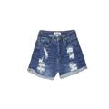 Wax Jean Denim Shorts - High Rise: Blue Bottoms - Women's Size Medium