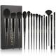 Docolor Makeup Brushes 15 Pieces Professional Makeup Brushes Set Premium Synthetic Hair Kabuki Face Blush Eyeshadow Eyeliner Foundation Powder Cosmetic Make Up Brushes Kit,Black Obsidian Series