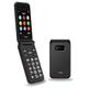 TTfone TT760 4G USB-C Mobile Phone for the Elderly, Simple and easy to use flip folding cell cheap and easy to use, EE Pay as you go (Black, with USB Cable)