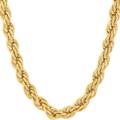 24k Gold Rope Chain Necklace, Mens Gold Chain 7mm Thick, Premium Gold Plated Rope Necklace for Men & Women, Waterproof & Tarnish-Proof Gold Rope Chain Necklace, Lobster Claw Clasp Neck Chain(56)