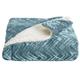Great Bay Home Sherpa Fleece and Velvet Plush King Throw Blanket Blue Surf | Thick Blanket for Fall and Winter | Cozy, Soft, and Warm Fleece Throw Blanket | Cielo Collection