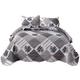 Voice7 Quilted Bedspreads King Size Bed 230 x 250 CM, 100% Polyester Printed Patchwork Style Bedspread with 2 Pillow Shams, Vintage Design Quilted Throw Fits Double and kingsize Beds (Grey BM-03)