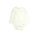 Gerber Long Sleeve Onesie: White Bottoms - Size 6-9 Month