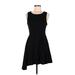 Monteau Casual Dress - Mini Scoop Neck Sleeveless: Black Print Dresses - Women's Size Medium