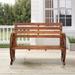 Millwood Pines Benediktas Wood Outdoor Bench in Brown | 30.5 H x 40.9 W x 21.3 D in | Wayfair 88D1276E21F04206ABE29E00019EC93F