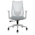 Inbox Zero Kumpe Adjustable Lumbar Support Mesh PU Conference Room Office Task Computer Chair Upholstered in Gray/White/Black | Wayfair