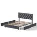 House of Hampton® Better Home Products Monica Jeryka Platform Bed w/ 4 Storage Drawers Upholstered/Velvet/Metal in Gray | Wayfair