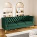 Modern Designs Velvet Upholstered Living Room Sofa, 3 Seat Sofa Couch With Golden Metal Legs with Green Sofa - 82*30.5*31