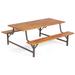 6-Person Outdoor Picnic Table and Bench Set with 2 Inch Umbrella Hole