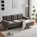 83" Velvet Upholstered L-Shaped Sectional Sofas Couches with Lounge Chaise and Pillow Top Arms