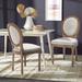 French Country Dining Chairs, Upholstered Farmhouse Dining Room Chairs with Round Back and Wood Legs