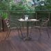 27.5" Square Aluminum Indoor-Outdoor Table Set with 2 Slat Back Chairs