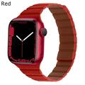 Slim Leather link for Apple Watch Band 38mm 40mm 41mm 42mm 44mm 45mm ALMNVO Compatible for iWatch Series 7/6/5/4/3/2/1/SE Magnetic Bands Compatible for Apple Watch Bands for Women Red