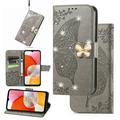 Mantto For Galaxy A34 5G Wallet Case Bling Diamond PU Leather Flip Wallet Case Hand Strap Butterfly Embossed Protective Flip Stand Card Holder Magnetic Cover for Samsung Galaxy A34 5G Gray