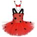 Lady Beetle Tutu Dress for Girls Halloween Cosplay Costumes for Kids Fancy Dresses Outfits Girl Clothes for Birthday