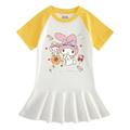 Sanrio Anime Kawaii My Melody Summer New Children s Clothing Cartoon Half-Sleeve Girl T-Shirt Dress Western Style Pleated Skirt