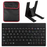 [Pack of 2] 80 Keys Wired Keyboard Mini USB Connector Keyboard Portable Durable Keyboard w/ Carry Bag Tablet Stand for Android Window Tablet