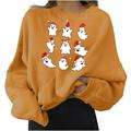 Women s Funny Ugly Christmas Long Sleeve Funny Print Top Hiliarious Holiday Comfy Pullovers