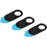 3pcs Metal Lens Cap Camera Privacy Protect Sticker Webcam Cover 0.7mm Thickness Easy to Install Wide Compatibility for Smartphones Tablets Laptops (Black)