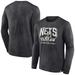 Men's Fanatics Branded Heather Charcoal Brooklyn Nets Front Court Press Snow Wash Long Sleeve T-Shirt
