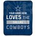 Pegasus Dallas Cowboys 50" x 60" City Skyline Personalized Fleece Blanket