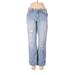 Melrose and Market Jeans - Low Rise Straight Leg Trashed: Blue Bottoms - Women's Size 27 - Distressed Wash