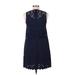 J.Crew Casual Dress - Shift Crew Neck Sleeveless: Blue Solid Dresses - Women's Size 6