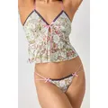 Out From Under Mindy Floral Print Lace Thong - Grey XL at Urban Outfitters