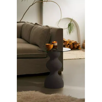 Maia Black Side Table - Black Dia: 43.1cm x H: 49cm at Urban Outfitters