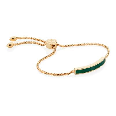 Gold Baja Skinny Friendship Chain Bracelet Green Onyx