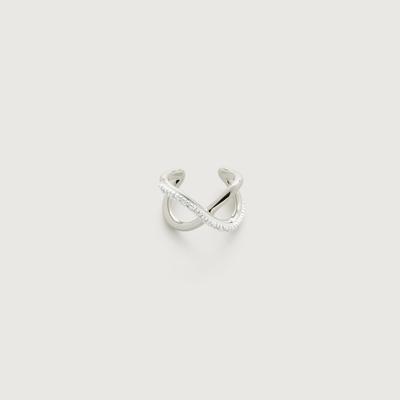 Sterling Silver Riva Crossover Diamond Ear Cuff Diamond