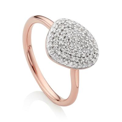 Rose Gold Nura Pebble Stacking Diamond Ring Diamond