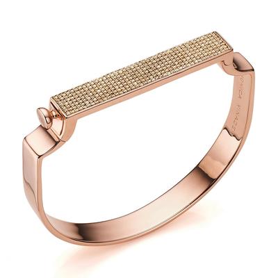 Rose Gold Signature Diamond Bangle Champagne Diamond