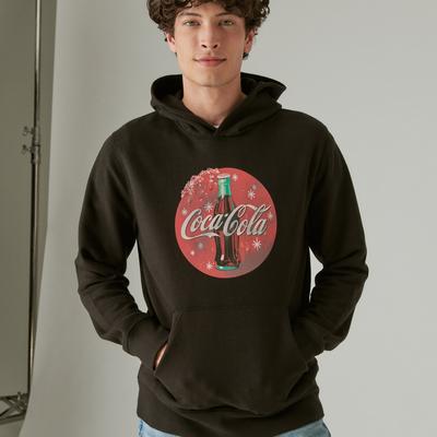 Lucky Brand Coca Cola Bottle Hoodie - Men's Clothing Outerwear Sweatshirts Crewneck Hoodies in Jet Black, Size M