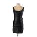 Shein Cocktail Dress - Mini Open Neckline Sleeveless: Black Solid Dresses - Women's Size X-Small