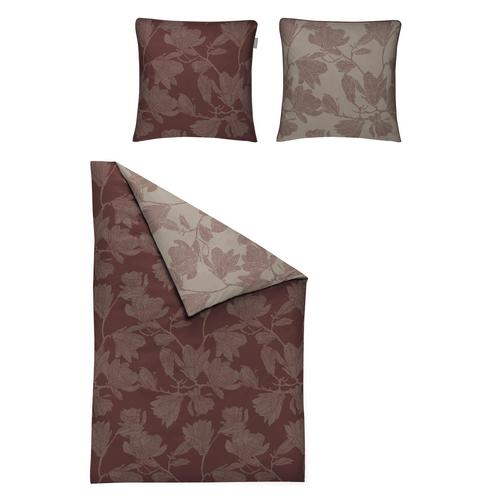 „Wendebettwäsche IRISETTE „“Glamour 8502″“ Bettwäsche Gr. B/L: 155 cm x 200 cm (1 St.), B/L: 80 cm x 80 cm (1 St.), Mako-Satin, rot Bettwäsche 155×200 cm edel und hochwertig“