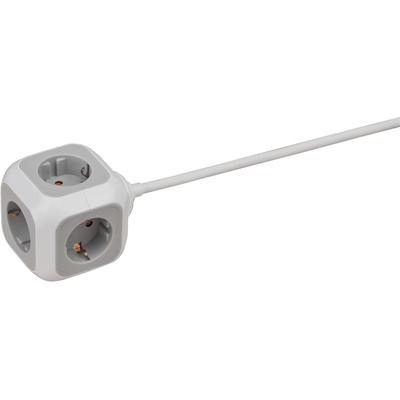 Mehrfachsteckdose BRENNENSTUHL "ALEA-Power", grau (lichtgrau), B:10,5cm H:11,5cm T:12,5cm, Kunststoff, Steckdosenleisten, Steckdosenwürfel