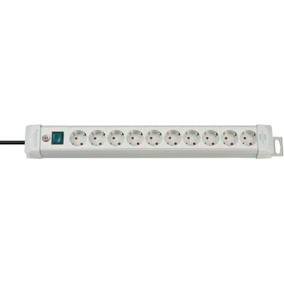 Steckdosenleiste BRENNENSTUHL "Premium-Line", grau (lichtgrau), B:9cm H:59cm T:6,7cm, Steckdosenleisten, mit Schalter Image