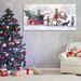 The Holiday Aisle® Santa Claus On Sledge w/ Reindeers On Canvas Print Metal | 32 H x 16 W x 2 D in | Wayfair CA595D8DC2274AE2BA261EE78D711C5B