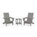 POLYWOOD® x AllModern Outdoor Adirondack Chair w/ Table Plastic in Gray | 36 H x 100 W x 37 D in | Wayfair PWS1965-1-GY