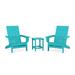 POLYWOOD® x AllModern Outdoor Adirondack Chair w/ Table Plastic in Blue | 36 H x 104 W x 37 D in | Wayfair PWS1991-1-AR