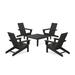 POLYWOOD® x AllModern 5 Piece Multiple Chairs Seating Group Plastic in Black | Outdoor Furniture | Wayfair PWS1966-1-BL