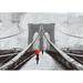 Andover Mills™ Walk Along Brooklyn Bridge - Print on Canvas in Black/Gray/Red | 32"H x 48"W | Wayfair 292AAA51BDFC4178B8EDF135D6412884