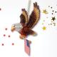 The Holiday Aisle® American Bald Eagle Patriotic Glass Ornament, USA Flag Christmas Decor Glass in Brown | 3.7 H x 3.9 W x 3.7 D in | Wayfair
