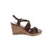 Franco Sarto Wedges: Brown Solid Shoes - Women's Size 10 - Open Toe