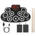 [Pack of 2] 10 Pads Electric Drum Set Foldable 10-Drum SiliconDrum Kit Foldable Electronic Drum Pad Machine with Drum Sticks Headphone Jack Speaker Battery Dual-