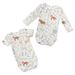 Sweet Jojo Designs Woodland Animal Toile Boy Girl Gender Neutral 0-6M Baby Clothes Onesies 2 Pack Set Blue Green Forest Animals